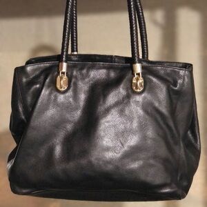 Cole Haan Large Black Leather Tote Bag